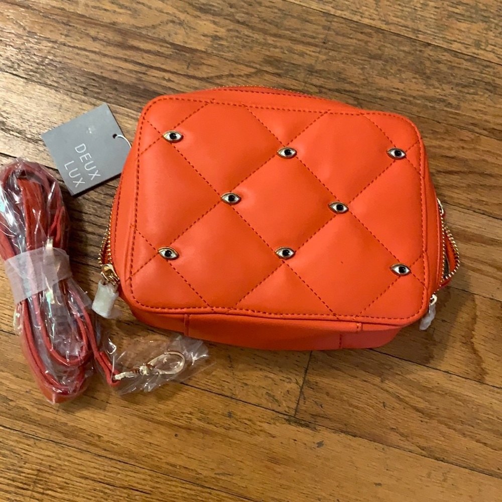 Deux Lux Evil Eye Mini Crossbody Bag | Orange | Gold Hardware | NWT - Picture 2 of 3